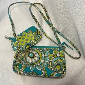 Vera Bradley Peacock pattern Crossbody Bag & Wallet 2-piece